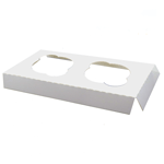 O'Creme White Cardboard Insert for Cupcakes, 2 Cavities - Case of 200