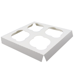 O'Creme White Cardboard Insert for Cupcakes, 4 Cavities Size: Case of 100