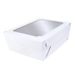 O'Creme White Full Size Cake Box with Window, 5" Deep - Pack of 5