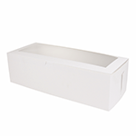 O'Creme White Log Box with Window, 17.25" x 7" x 5.25" - Pack of 5