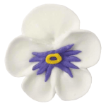 O'Creme White Pansy Royal Icing Flowers, Set of 16