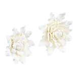 O'Creme White Pointed Dahlia Gumpaste Flowers - Set of 6