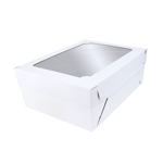 O'Creme White Quarter Size, 8" Deep, Cake Box with Window - Pack of 5