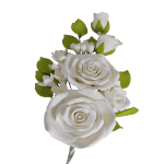 O'Creme White Rose Gumpaste Flower Spray