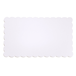 O'Creme White Scalloped Log Cake Board, 11.25" x 6.5" - Pack of 25