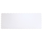 O'Creme White Scalloped Log Cake Board, 16.75" x 6.5" - Pack of 25