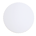 O'Creme White Scalloped Round Cake Board, 12 Diameter