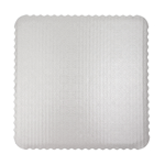 O'Creme White Scalloped Corrugated Square Cake Board, 10", Pack of 10