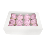 O'Creme White Window Cake Box with Cupcake Insert, 14