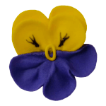 O'Creme Yellow & Purple Pansy Royal Icing Flowers, Set of 16
