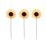O'Creme Yellow Daisy Cake Toppers, Pack of 3