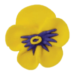 O'Creme Yellow Pansy Royal Icing Flowers, Set of 16