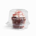 One Compartment Clear Hinged Cupcake Container, Pack of 5