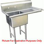 LJ1824-1R One Compartment NSF Commercial Sink with Right Drainboard - Bowl Size 18 x 24