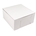 One Piece White Cake Box, 6.5" x 6.5" x 4" - Case of 250