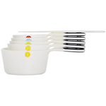 Oxo 11111102 Good Grips Set of Measuring Cups with Scraper, White