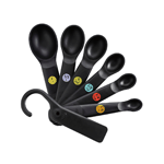Oxo 76081 6pc Soft Handled Measuring Spoon Set - Black