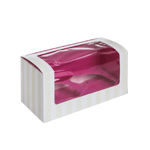 PacknWood Pink Cupcake Box with Window, 6.7" x 3.4" x 3.4" - Case of 100
