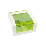 PacknWood 209BCKF4 Green Cupcake Box with Window, 6.7" x 6.7" x 3.3" - Case Of 100