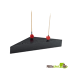 Packnwood Black Bamboo Pick Holder with 3 Holes, 5.5" x 1.5" x 0.8", Case of 10
