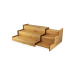 Packnwood 3 Level Sliding Bamboo Tray, 10.5" x 9" x 4.75", Case of 2