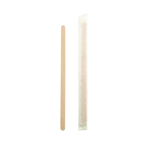 Packnwood Individually Wrapped Wooden Coffee Stirrers, 5.5" x 0.2" x 0.04", Case of 10000