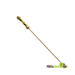 Packnwood "FUJI" Bamboo Pick with Natural Beads and Yellow Design  4.4" - Case Of 2000
