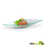 Packnwood "ELENI" Clear Green Diamond-Shaped Mini Dish, .5 oz, 5.2" x 1.6" x 0.8" H, Case of 288