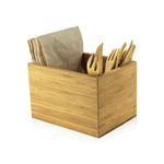 Packnwood Bamboo Cutlery & Napkin Holder, 6.3