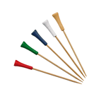 Packnwood Bamboo Golf Tee Skewer, Assorted Colors, 4.7", Case of 1000