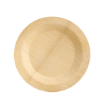 Packnwood Bamboo Veneer Round Plate,  9" Dia., Case of 50