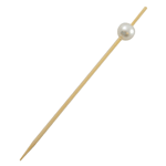 Packnwood Bijou Bamboo Pick with White Pearl, 3.5