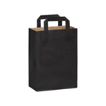Packnwood Black Mini Paper Bag with Handle, 6.85" x 3.7" x 8.9 H, Case of 250