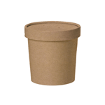 Packnwood Brown Kraft Soup Cup with Kraft Lid Included, 12 oz., 3.5" Dia. x  3.4" H, Case of 500