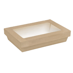 Packnwood Brown Rectangular Kray Box with Window, 9.2" x 5.6" x 2" - Case of 200