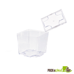 Packnwood Clear Cubic Mini Dish, 2 oz, 1.96" x 1.77", Case of 576