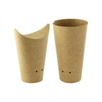 Packnwood Closeable Perforated Kraft Snack Cup, 14 oz., 2.36" Dia. x 6.3" H, Case of 1000