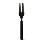 Packnwood Compostable & Heat Proof Black Fork, 6", Case of 1000