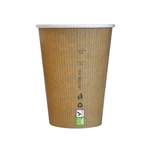 Packnwood Compostable Single Wall Paper Cup, 12 oz, 3.5" Dia. x 4.4" H, Case of 1000