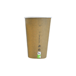 Packnwood Compostable Single Wall Paper Cup,  20 oz, 3.5" Dia. x 6.3" H, Case of 500 