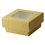 PacknWood Disposable Brown Kraft Takeout Box, 2.8" x 2.8" x 1.6" - Case of 250