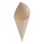 PacknWood Disposable Wooden Cone, 3.3" high - Case of 4000