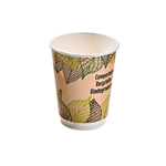 Packnwood Double Wall Compostable Paper Cups, 10 oz, 3.5" Dia. x 3.7" H, Case of 500
