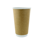 Packnwood Double Wall Compostable Kraft Paper Cups, 16 oz, 3.5" Dia. x 5.4" H, Case of 500