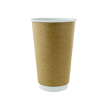 Packnwood Double Wall Compostable Kraft Paper Cups, 16 oz, 3.5