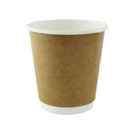 Packnwood Double Wall Kraft Compostable Paper Cups, 8 oz., 3.15