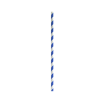 Packnwood Durable Blue & White Striped Cocktail Paper Straws, 0.2" Dia. x 5.7" H, Case of 3000