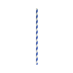 Packnwood Durable Blue & White Striped Cocktail Paper Straws, 0.2