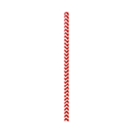 Packnwood Durable Unwrapped Red & White Chevron Design Paper Straws, 2" Dia. x 7.75", Case of 3000