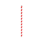 Packnwood Durable Red Striped Cocktail Paper Straws, 0.2" Dia. x 5.7" H, Case of 3000